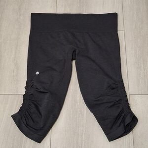 LULULEMON In the Flow Crop II Women’s Leggings Size 6  Heathered Black